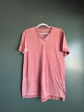 Lucky Brand Heathered Pink Short-Sleeve Henley